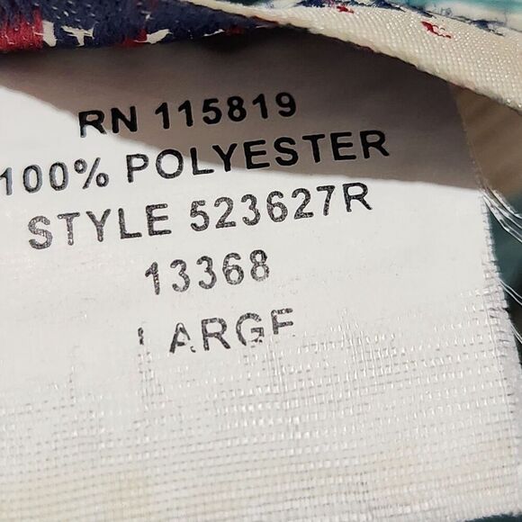 Donnkenny Blouse Size Large Blue Lightweight Shoulder Pads Summer - Picture 10 of 11